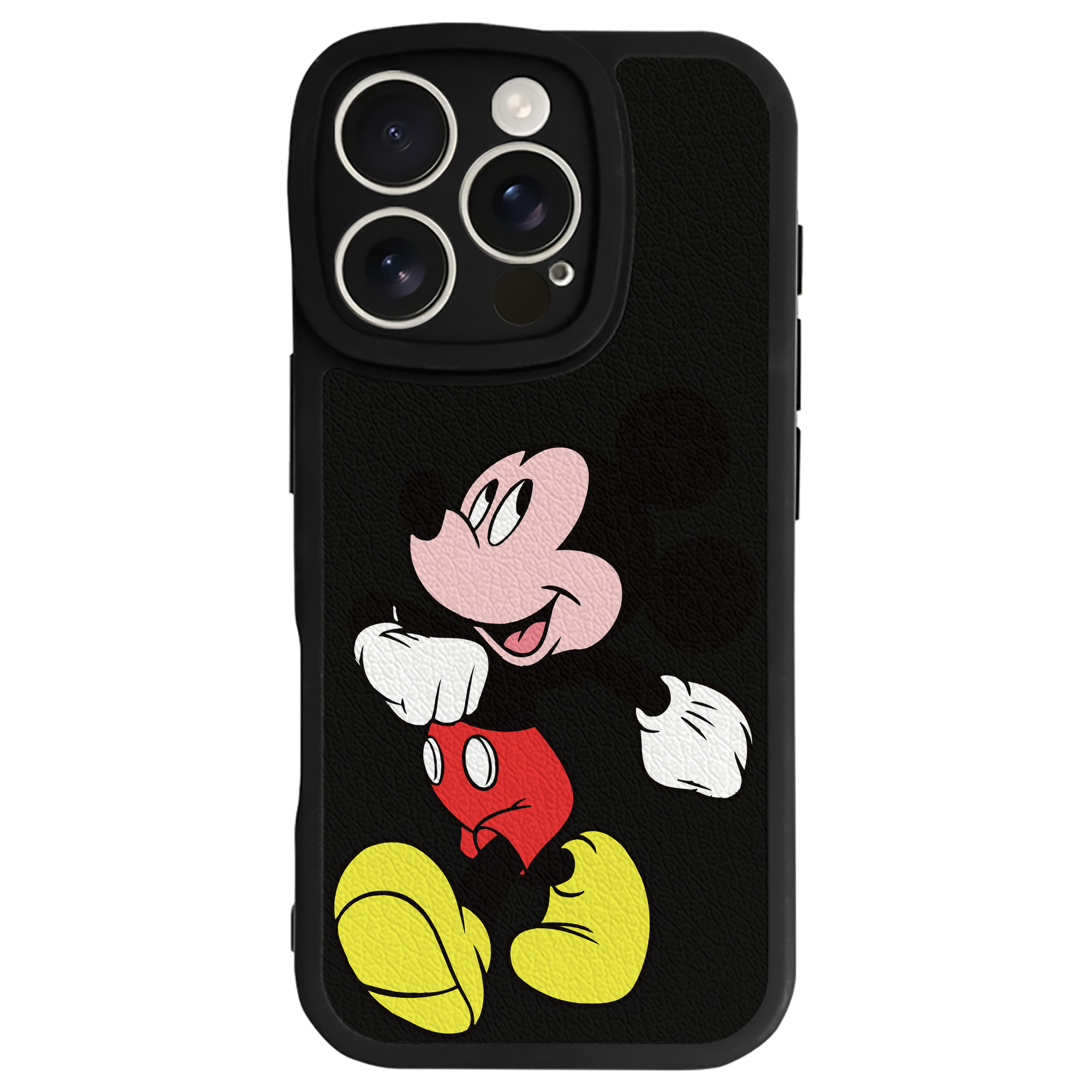 （画像用） ミッキーマウス Mickey Mouse 【iPhone 16シリーズ対応】シリコンスマホケース（レザー調） 材質：シリコン